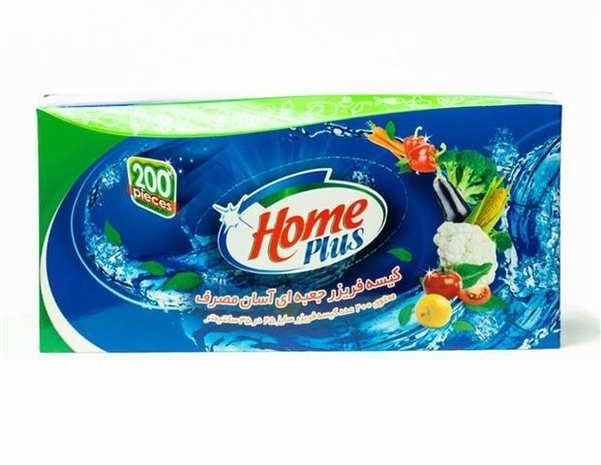 هوم پلاس کیسه فریزر 100 عددی لفاف دار2+1